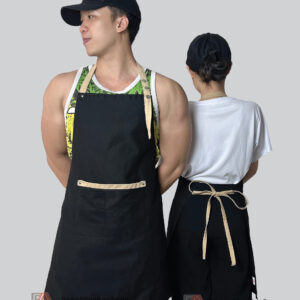 Mặt trước và mặt sau của tạp dề pha chế