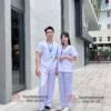 Bộ scrubs cổ tim cho nhân viên y tế