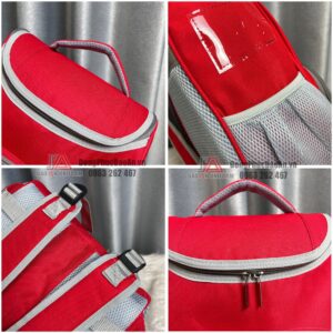 Chi tiết balo học sinh chống gù màu đỏ tươi