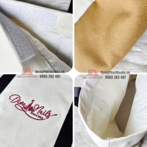 Chi tiết của túi tote vải Diva Nails