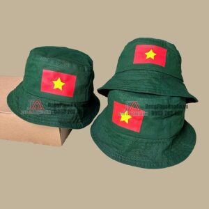 Nón tai bèo trẻ em màu xanh lính