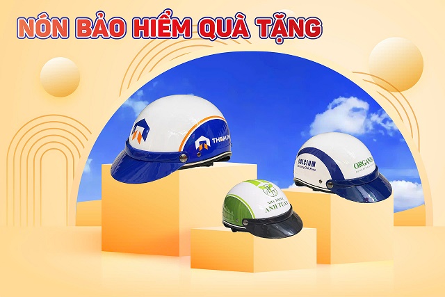 Banner nón bảo hiểm quà tặng