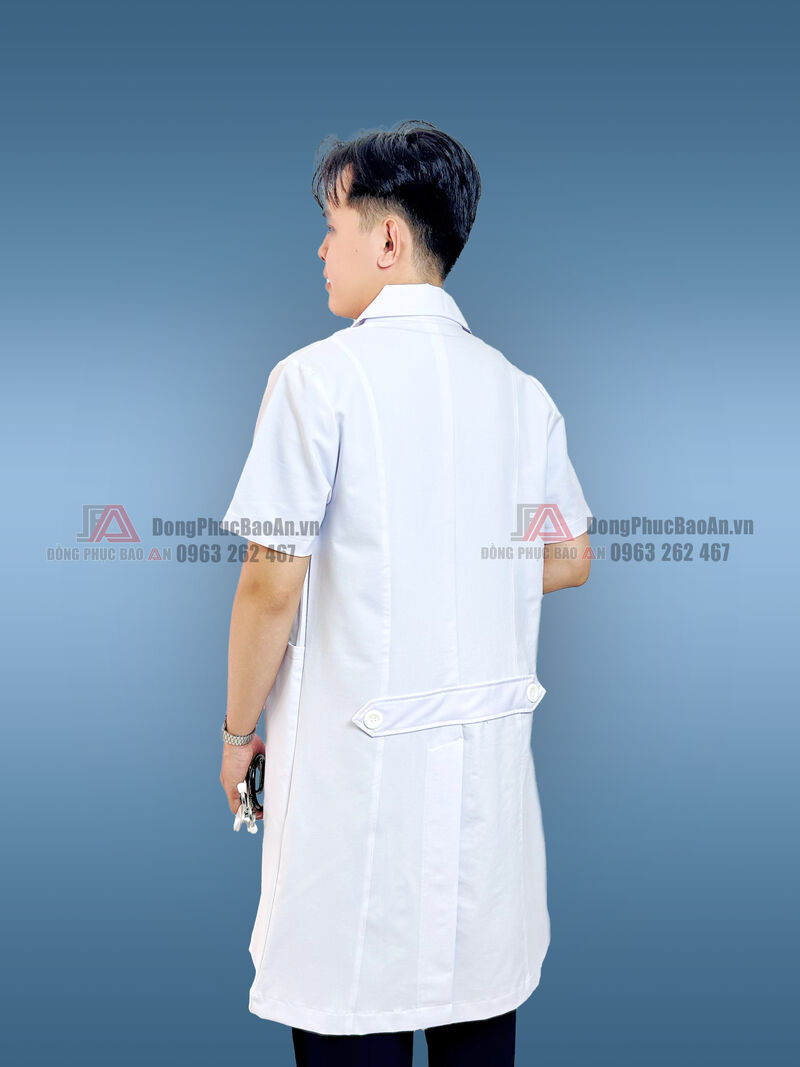 áo bác sĩ cổ vest ngắn tay