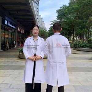 áo bác sĩ cotton hàn trắng tinh