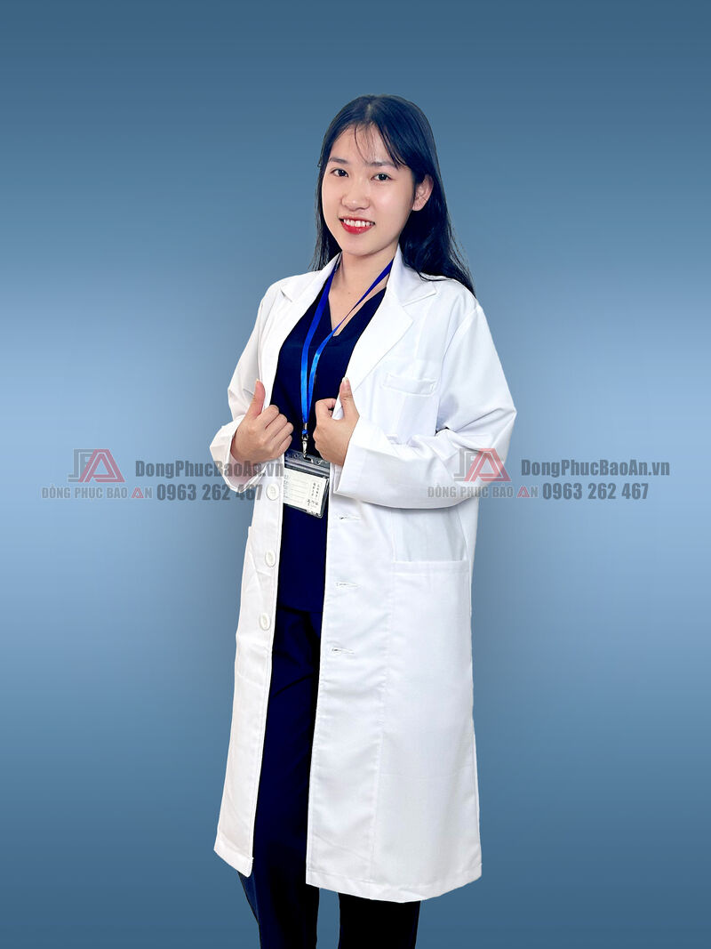 áo bác sĩ cổ vest dài tay