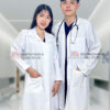 áo bác sĩ dài tay chất liệu cotton Hàn