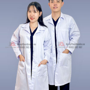 Áo bác sĩ chất liệu kaki, dài tay