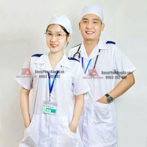 áo blouse cầu vai xanh cho nam nữ