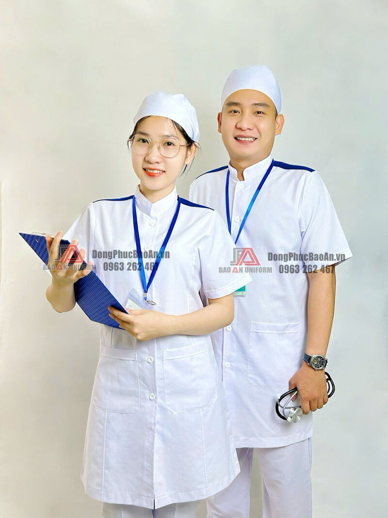 áo blouse cầu vai xanh nam nữ cổ mao kate ford