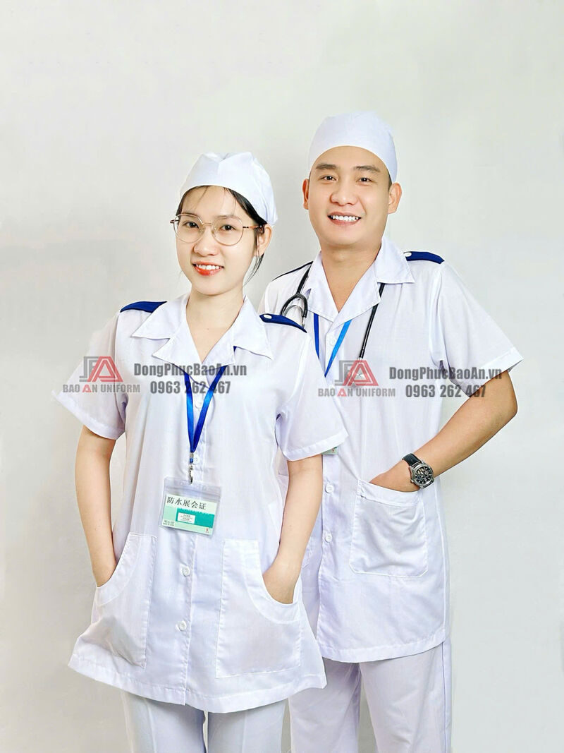 áo blouse cầu vai xanh cho nam nữ