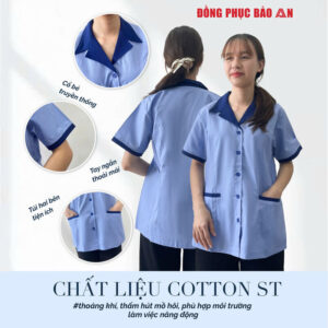 áo đồng phục tạp vụ chất liệu cao cấp