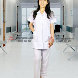 áo blouse dược sĩ nữ cotton lạnh form kat