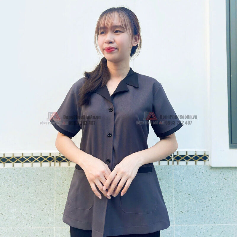 áo tạp vụ kaki thun ST