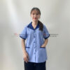 áo tạp vụ nữ màu xanh biển môn
