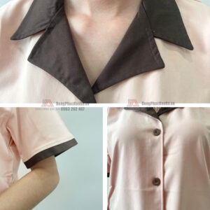 chi tiết áo tạp vụ thương hiệu Bảo An