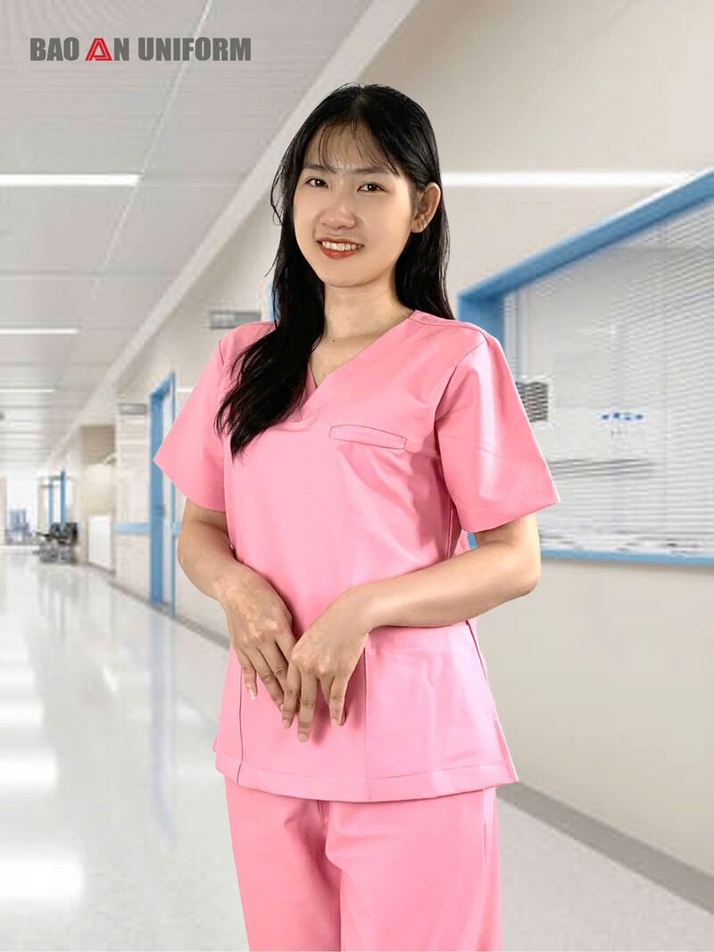 đồng phục scrubs nữ màu hồng