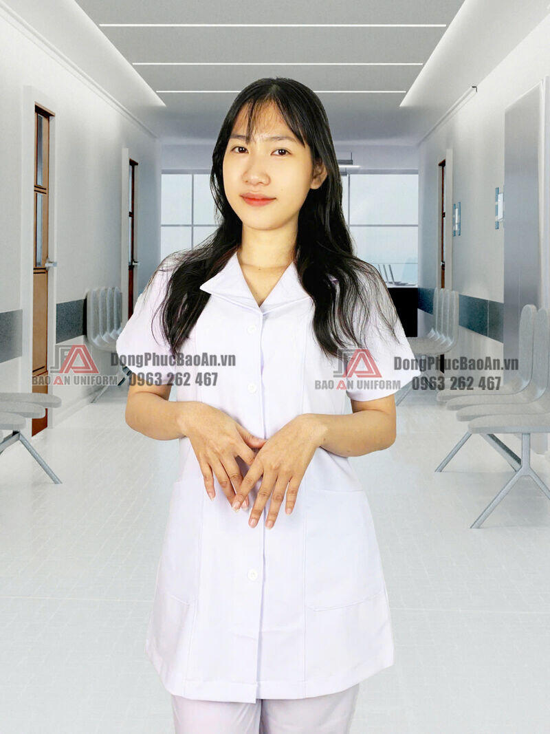 mẫu áo blouse dược sĩ nữ form kat