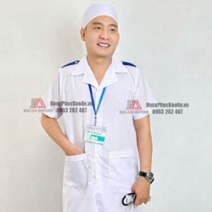 thiết kế mẫu áo blouse cầu vai xanh