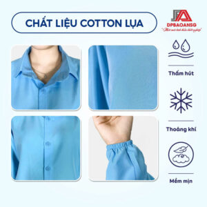 bộ phòng sạch cotton lụa