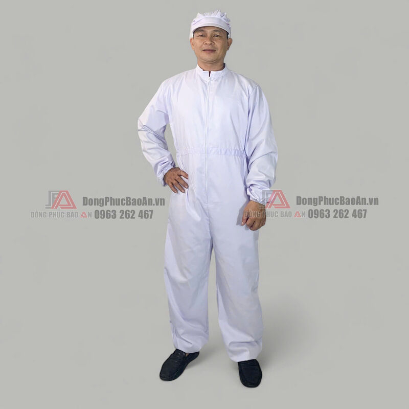 bộ quần áo phòng sạch liền thân