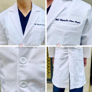 áo bác sĩ thêu tên