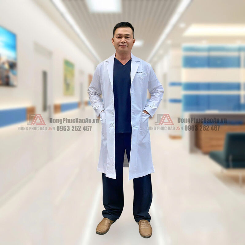 áo blouse bác sĩ nam cao cấp