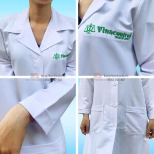 thêu tên logo áo blouse