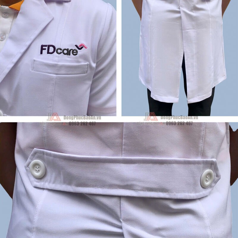áo bác sĩ thêu tên