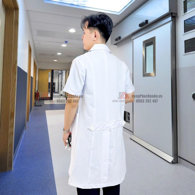 áo blouse bác sĩ cotton hàn