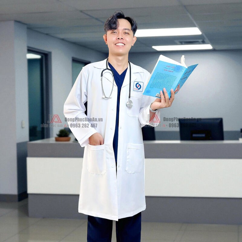 may áo blouse bác sĩ chuyên nghiệp