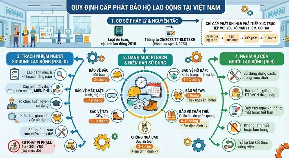 Quy định cấp phát bảo hộ lao động mới nhất năm 2025 - ĐỒNG PHỤC BẢO AN